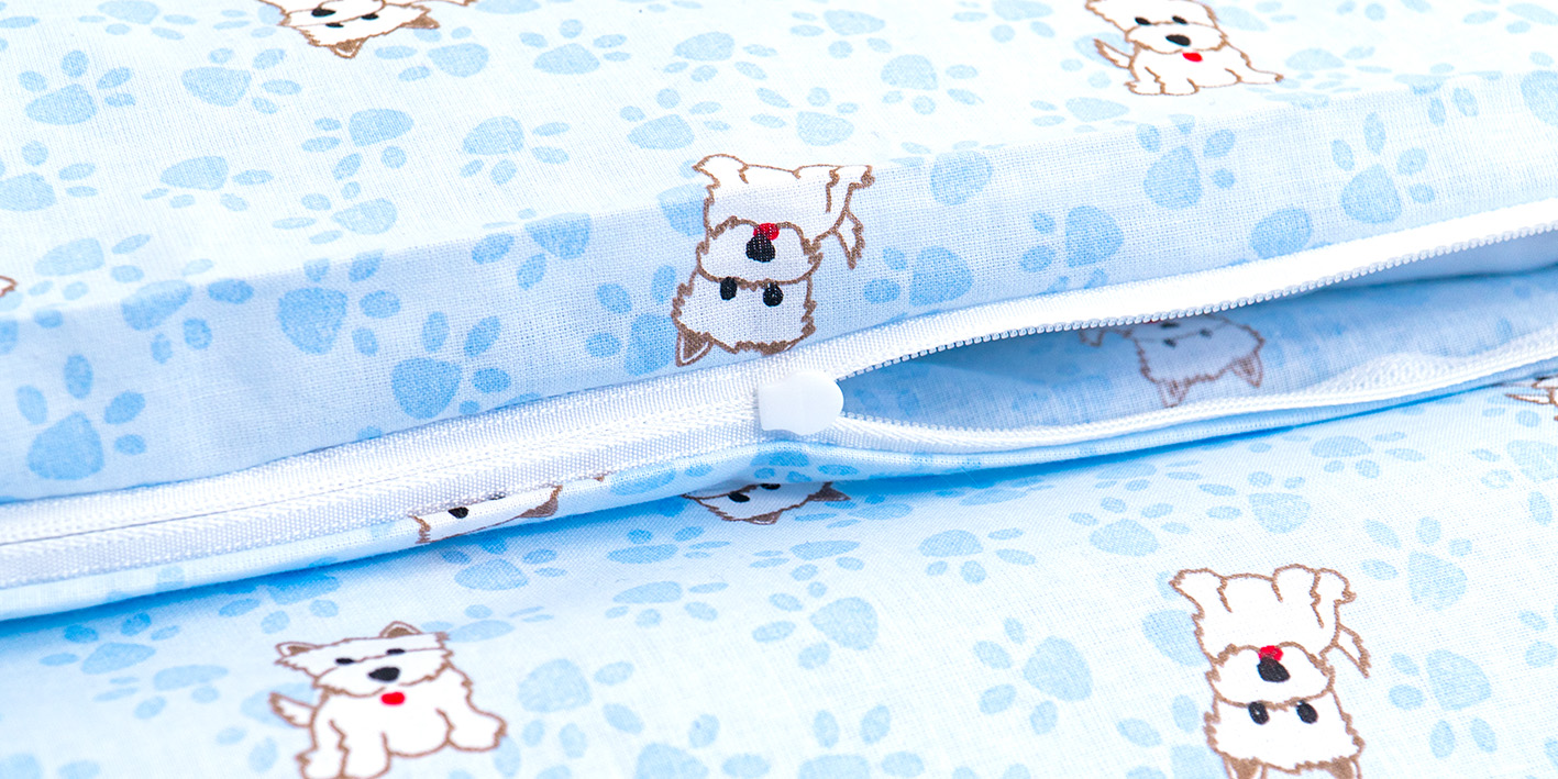 Pościel 100x160 cm 100% bawełna łapki niebieskie